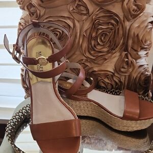 Michael Kors Women's Tan Wedge Sandals